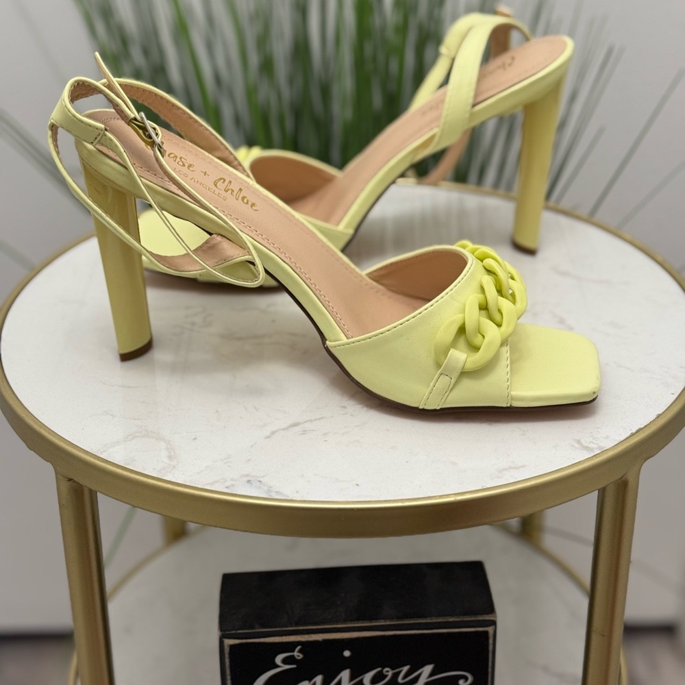 Chase + Chloe Lemon Yellow Heels